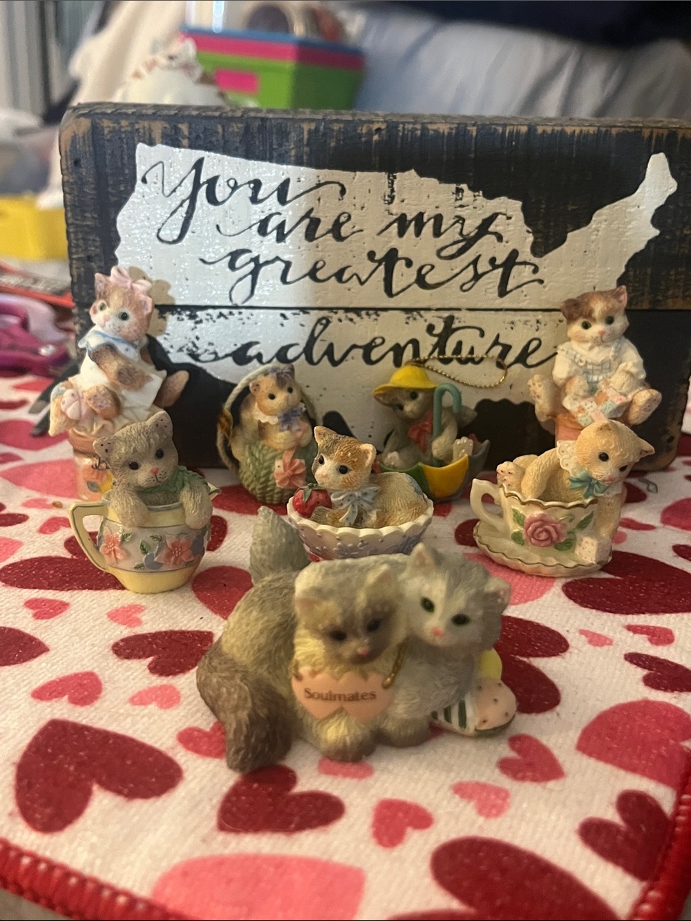Enesco Kitten Figurine mini calico kittens 8pc lot of playful little kittens
